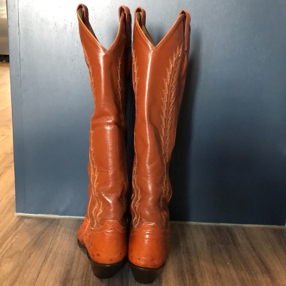Larry Mahan Vintage Western Full Quill Ostrich Boots - Picture 6 of 15